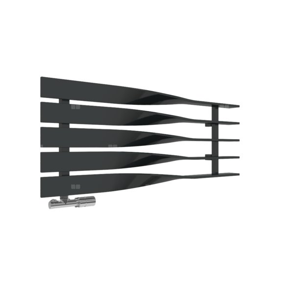 Grzejnik drabinkowy TERMA CYKLON H, podłączenie O1, wym. 410 x 1000 mm, kolor czarny jak kruk połysk RAL9005, moc 408W