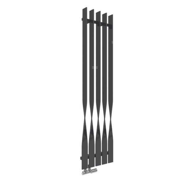 Grzejnik drabinkowy TERMA CYKLON V, podłączenie YL, wym. 1600 x 410 mm, kolor metaliczna czerń, moc 704W