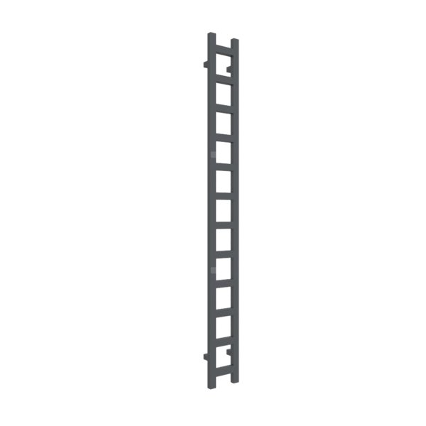 Grzejnik drabinkowy TERMA EASY, podłączenie SX, wym. 1920 x 200 mm, kolor czarny anodowy, moc 378W