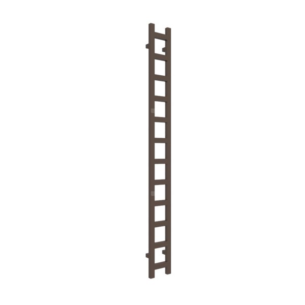 Grzejnik drabinkowy TERMA EASY, podłączenie SX, wym. 1920 x 200 mm, kolor irchowo-brązowy RAL8014, moc 378W