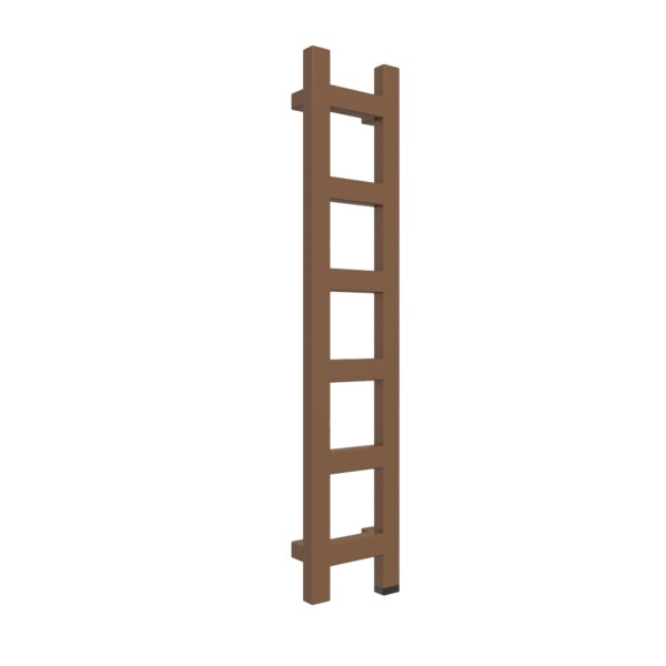 Grzejnik drabinkowy TERMA EASY ONE, podłączenie S8, wym. 960 x 200 mm, kolor brązowy oliwkowy RAL8008, moc 187W