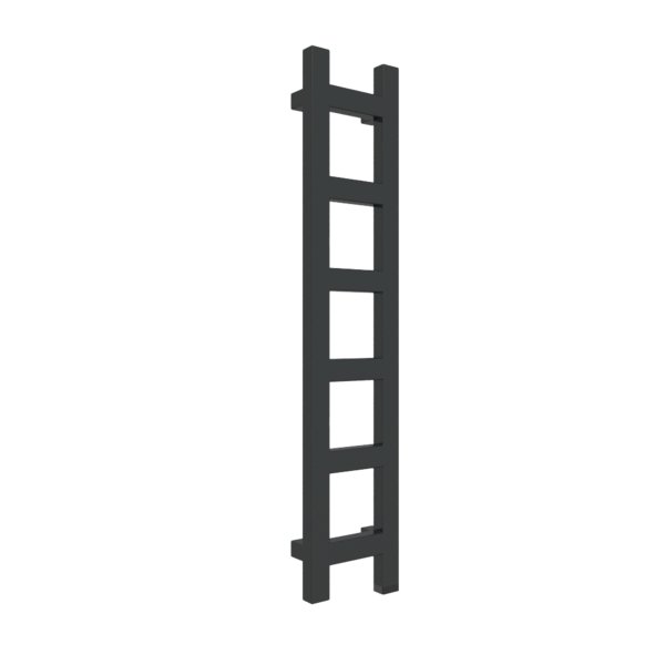 Grzejnik drabinkowy TERMA EASY ONE, podłączenie S8, wym. 960 x 200 mm, kolor czarny jak kruk soft RAL9005, moc 187W