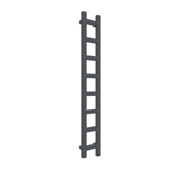 Grzejnik drabinkowy TERMA EASY ONE, podłączenie S8, wym. 1280 x 200 mm, kolor szary antracytowy RAL7016, moc 251W