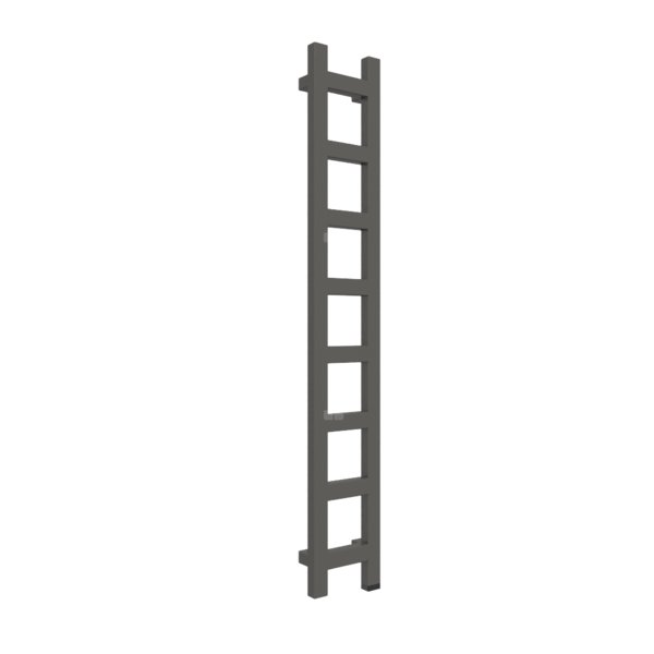 Grzejnik drabinkowy TERMA EASY ONE, podłączenie S1, wym. 1280 x 200 mm, kolor szary ciemny RAL7022, moc 251W