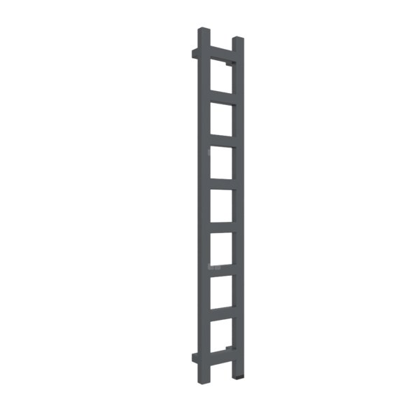 Grzejnik drabinkowy TERMA EASY ONE, podłączenie S8, wym. 1280 x 200 mm, kolor czarny anodowy, moc 251W