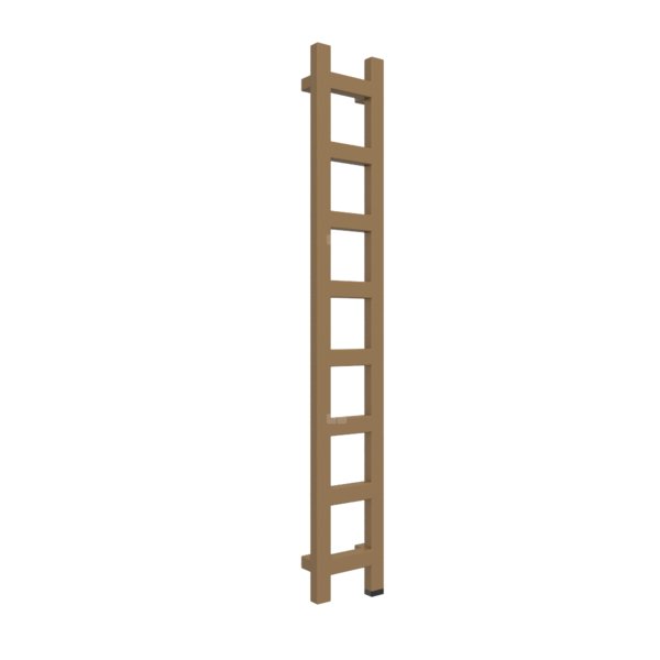 Grzejnik drabinkowy TERMA EASY ONE, podłączenie S1, wym. 1280 x 200 mm, kolor bręzowy zielony RAL8000, moc 251W