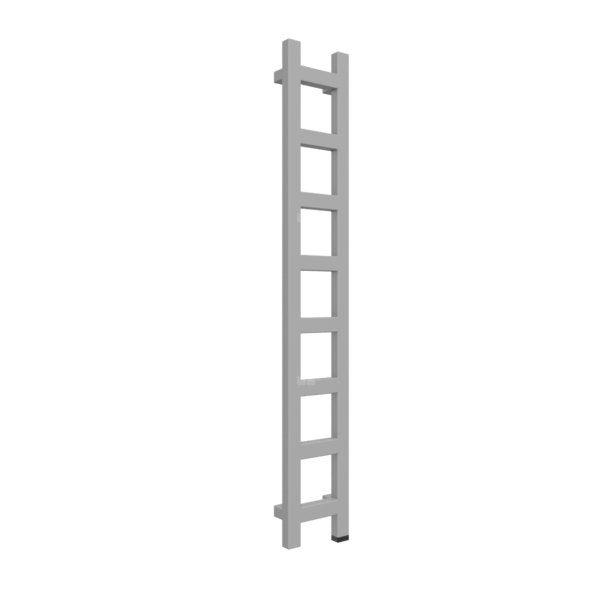 Grzejnik drabinkowy TERMA EASY ONE, podłączenie S1, wym. 1280 x 200 mm, kolor jasne aluminium metaliczny RAL9006, moc 251W