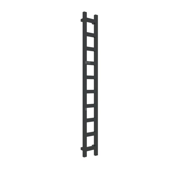 Grzejnik drabinkowy TERMA EASY ONE, podłączenie S1, wym. 1600 x 200 mm, kolor czarny jak kruk połysk RAL9005, moc 314W