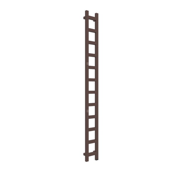 Grzejnik drabinkowy TERMA EASY ONE, podłączenie S1, wym. 1920 x 200 mm, kolor brązowy mahoniowy RAL8016, moc 378W