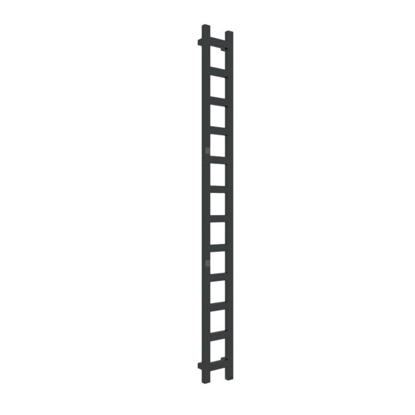 Grzejnik drabinkowy TERMA EASY ONE, podłączenie S8, wym. 1920 x 200 mm, kolor czarny jak kruk soft RAL9005, moc 378W