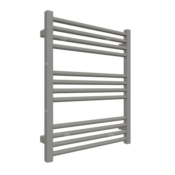 Grzejnik elektryczny TERMA FIONA 500 x 660 mm, kolor ciemne aluminium RAL9007, moc 300 W, podłączenie E1, kabel prosty bez wtyczki z maskownicą