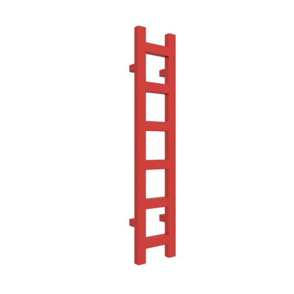 Grzejnik drabinkowy TERMA EASY, podłączenie SX, wym. 960 x 200 mm, kolor żywa czerwień soft RAL3028, moc 187W