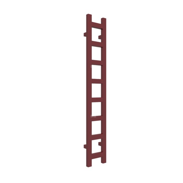 Grzejnik drabinkowy TERMA EASY, podłączenie SX, wym. 1280 x 200 mm, kolor czerwony purpurowy RAL3004, moc 251W