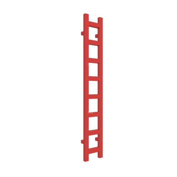 Grzejnik drabinkowy TERMA EASY, podłączenie SX, wym. 1280 x 200 mm, kolor żywa czerwień RAL3028, moc 251W