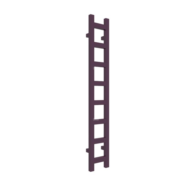 Grzejnik drabinkowy TERMA EASY, podłączenie SX, wym. 1280 x 200 mm, kolor purpurowy fioletowy RAL4007, moc 251W