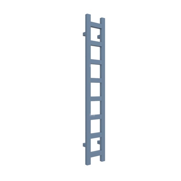 Grzejnik drabinkowy TERMA EASY, podłączenie SX, wym. 1280 x 200 mm, kolor szary gołębi RAL5014, moc 251W