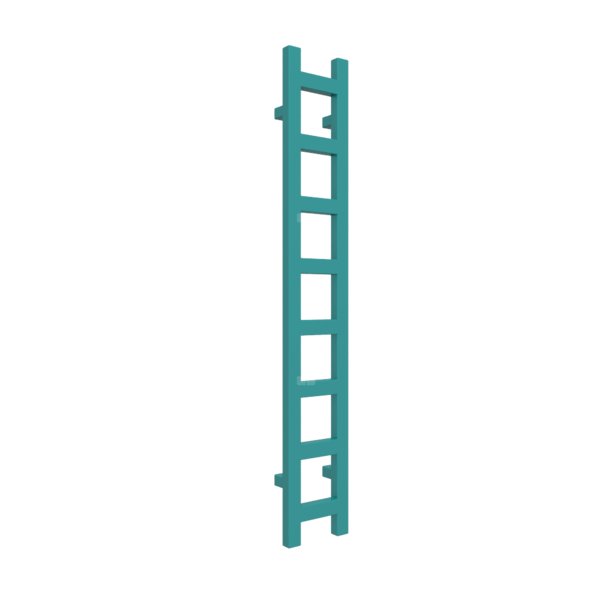 Grzejnik drabinkowy TERMA EASY, podłączenie SX, wym. 1280 x 200 mm, kolor niebieski turkusowy RAL5018, moc 251W