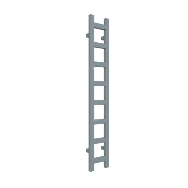 Grzejnik drabinkowy TERMA EASY, podłączenie O8, wym. 1280 x 200 mm, kolor szary popielaty RAL7000, moc 251W