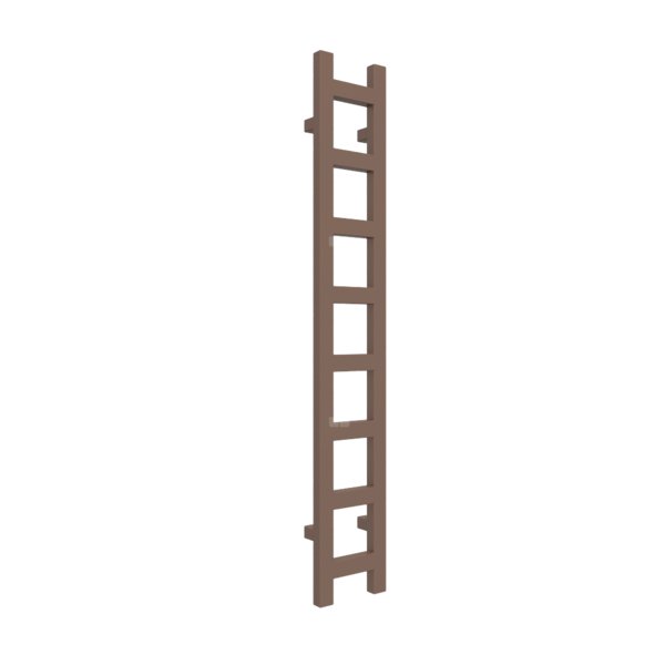 Grzejnik drabinkowy TERMA EASY, podłączenie O8, wym. 1280 x 200 mm, kolor brązowy blady RAL8025, moc 251W