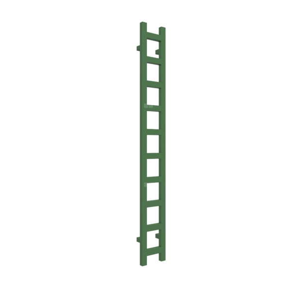 Grzejnik drabinkowy TERMA EASY, podłączenie SX, wym. 1600 x 200 mm, kolor zielony szmaragdowy RAL6001, moc 314W