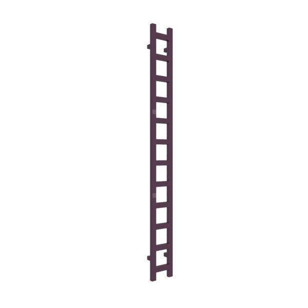 Grzejnik drabinkowy TERMA EASY, podłączenie SX, wym. 1920 x 200 mm, kolor purpurowy fioletowy RAL4007, moc 378W