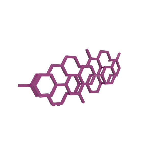 Grzejnik drabinkowy TERMA HEX, podłączenie YP, wym. 502 x 1126 mm, kolor purpurowy drogowy RAL4006, moc 317W