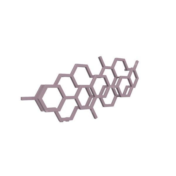 Grzejnik drabinkowy TERMA HEX, podłączenie YP, wym. 502 x 1126 mm, kolor fioletowy pastelowy RAL4009, moc 317W