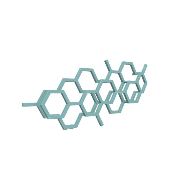 Grzejnik drabinkowy TERMA HEX, podłączenie YP, wym. 502 x 1126 mm, kolor turkusowy pastelowy RAL6034, moc 317W
