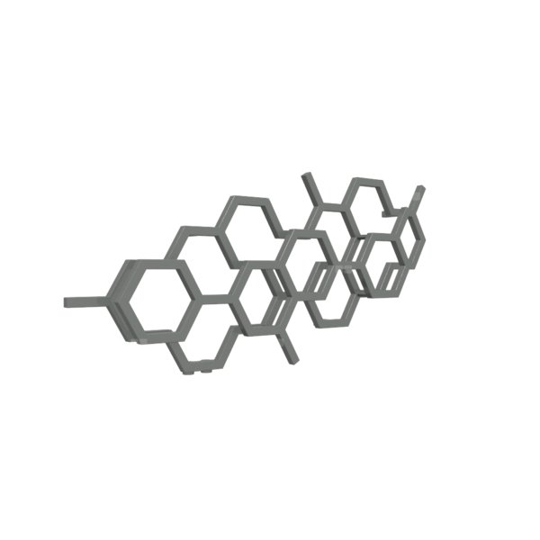 Grzejnik drabinkowy TERMA HEX, podłączenie YP, wym. 502 x 1126 mm, kolor granit, moc 317W