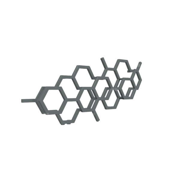 Grzejnik drabinkowy TERMA HEX, podłączenie YL, wym. 502 x 1126 mm, kolor metaliczny szary, moc 317W