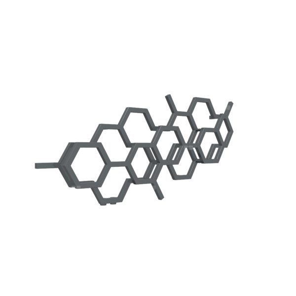 Grzejnik drabinkowy TERMA HEX, podłączenie YL, wym. 502 x 1126 mm, kolor szary łupek RAL7015, moc 317W