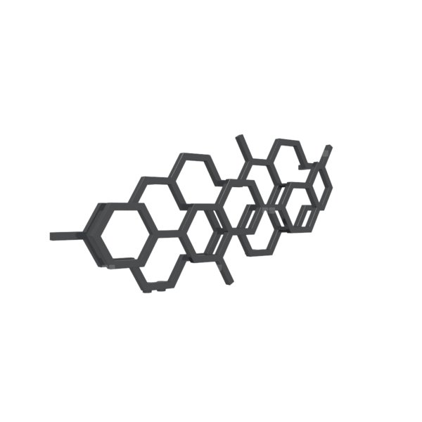 Grzejnik drabinkowy TERMA HEX, podłączenie YL, wym. 502 x 1126 mm, kolor metaliczna czerń, moc 317W