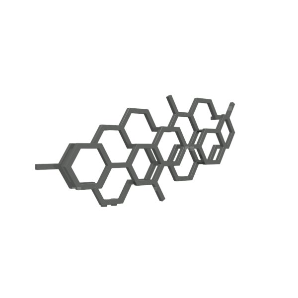 Grzejnik drabinkowy TERMA HEX, podłączenie YL, wym. 502 x 1126 mm, kolor szary drogowy b RAL7043, moc 317W