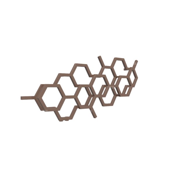 Grzejnik drabinkowy TERMA HEX, podłączenie YL, wym. 502 x 1126 mm, kolor brązowy blady RAL8025, moc 317W
