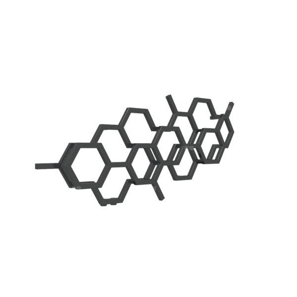 Grzejnik drabinkowy TERMA HEX, podłączenie YL, wym. 502 x 1126 mm, kolor czarny RAL9011, moc 317W