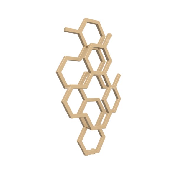 Grzejnik drabinkowy TERMA HEX, podłączenie ZX, wym. 821 x 486 mm, kolor beżowy RAL1001, moc 248W