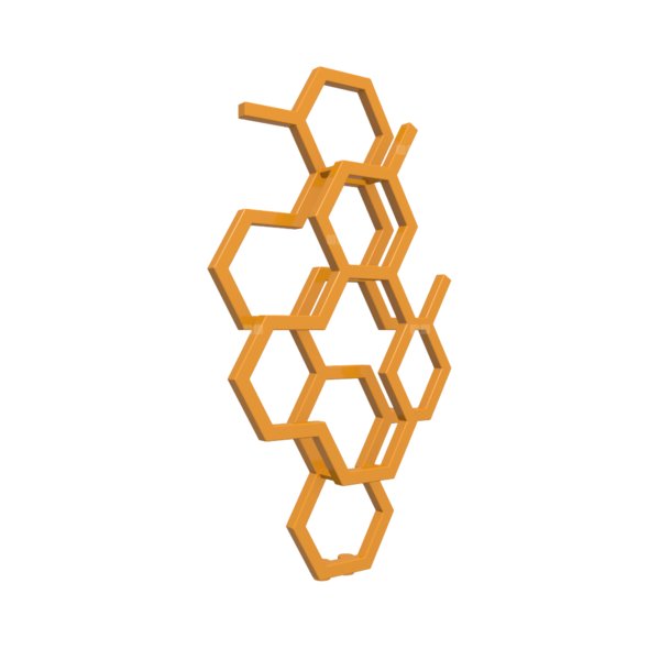 Grzejnik drabinkowy TERMA HEX, podłączenie ZX, wym. 821 x 486 mm, kolor pomarańczowo-miodowy RAL1006, moc 248W