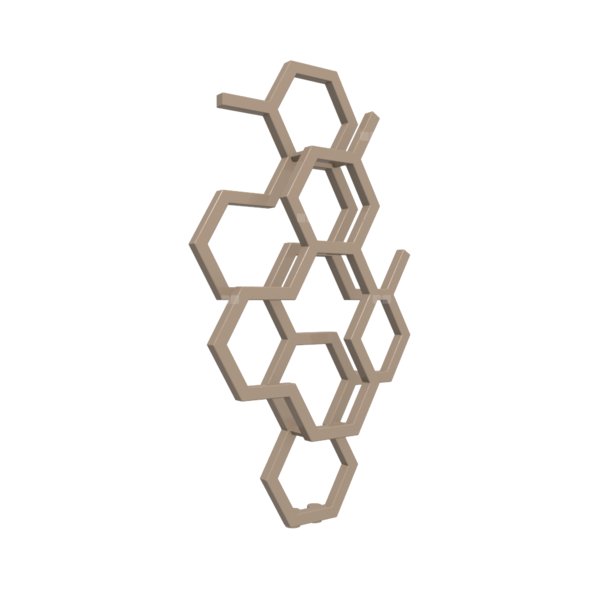 Grzejnik drabinkowy TERMA HEX, podłączenie ZX, wym. 821 x 486 mm, kolor kwarc, moc 248W