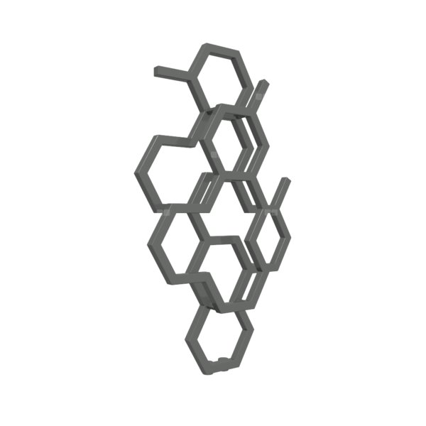 Grzejnik drabinkowy TERMA HEX, podłączenie ZX, wym. 821 x 486 mm, kolor błyszcząca szarość, moc 248W