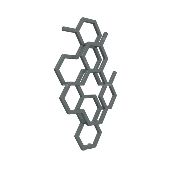 Grzejnik drabinkowy TERMA HEX, podłączenie ZX, wym. 821 x 486 mm, kolor metaliczny szary, moc 248W