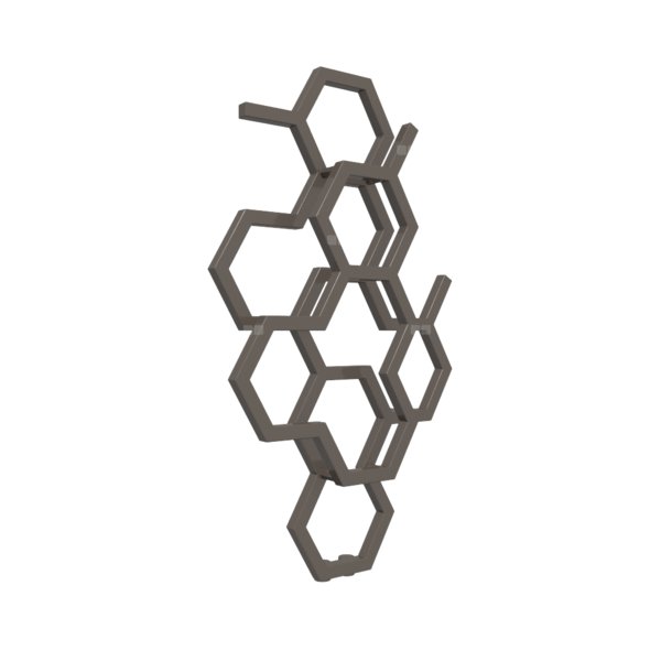 Grzejnik drabinkowy TERMA HEX, podłączenie ZX, wym. 821 x 486 mm, kolor szary brązowy RAL7013, moc 248W