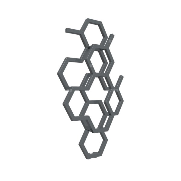 Grzejnik drabinkowy TERMA HEX, podłączenie ZX, wym. 821 x 486 mm, kolor szary łupek RAL7015, moc 248W