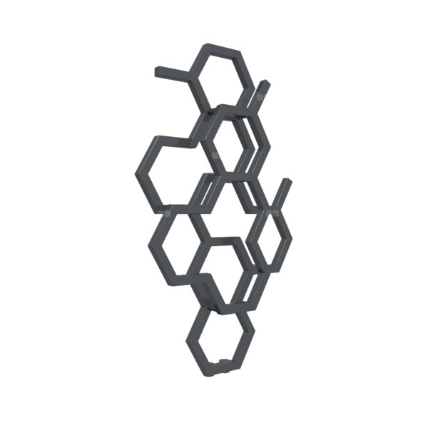 Grzejnik drabinkowy TERMA HEX, podłączenie ZX, wym. 821 x 486 mm, kolor szary antracytowy RAL7016, moc 248W