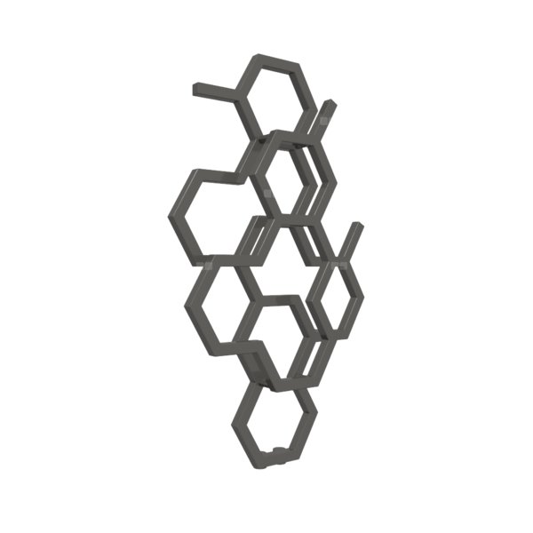 Grzejnik drabinkowy TERMA HEX, podłączenie ZX, wym. 821 x 486 mm, kolor brąz anodowy, moc 248W