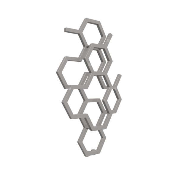 Grzejnik drabinkowy TERMA HEX, podłączenie ZX, wym. 821 x 486 mm, kolor błyszczący żwir, moc 248W