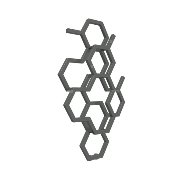Grzejnik drabinkowy TERMA HEX, podłączenie ZX, wym. 821 x 486 mm, kolor szary drogowy b RAL7043, moc 248W