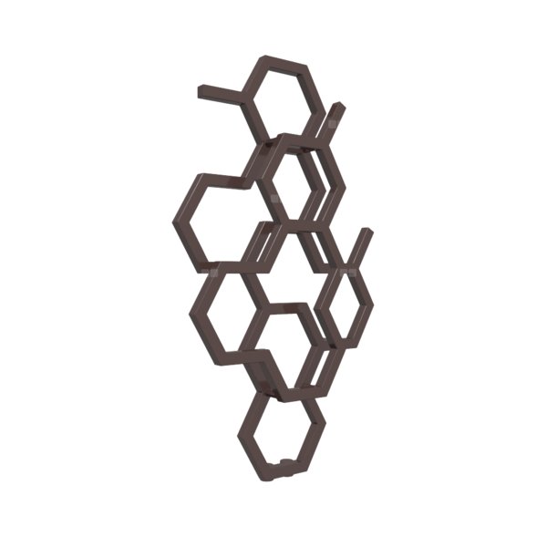 Grzejnik drabinkowy TERMA HEX, podłączenie ZX, wym. 821 x 486 mm, kolor brązowy czekoladowy RAL8017, moc 248W