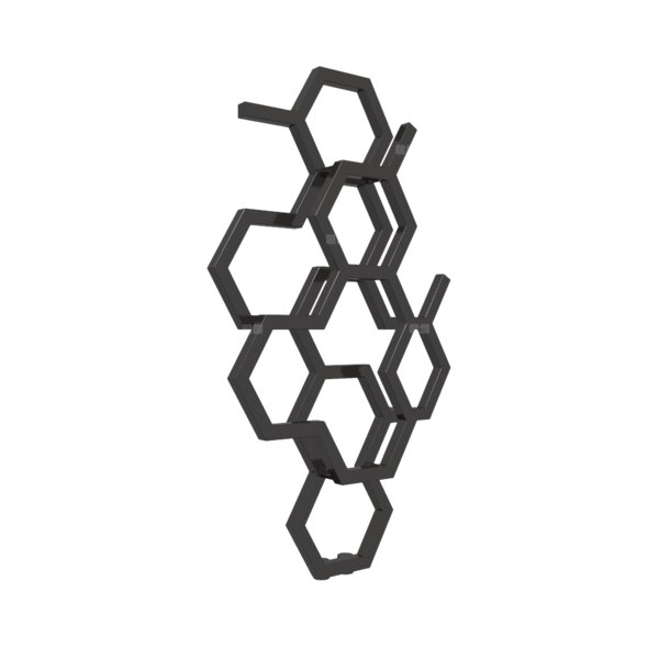 Grzejnik drabinkowy TERMA HEX, podłączenie ZX, wym. 821 x 486 mm, kolor brązowy czarny RAL8022, moc 248W