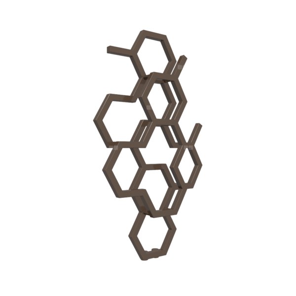 Grzejnik drabinkowy TERMA HEX, podłączenie ZX, wym. 821 x 486 mm, kolor szlachetny brąz, moc 248W