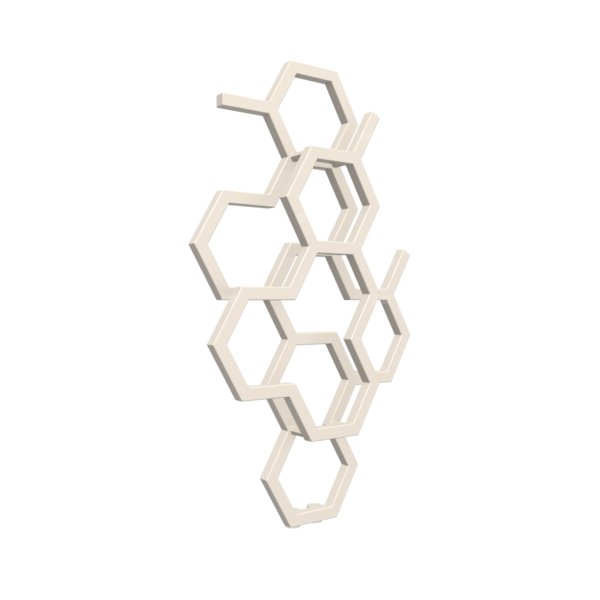 Grzejnik drabinkowy TERMA HEX, podłączenie ZX, wym. 821 x 486 mm, kolor biały kremowy RAL9001, moc 248W